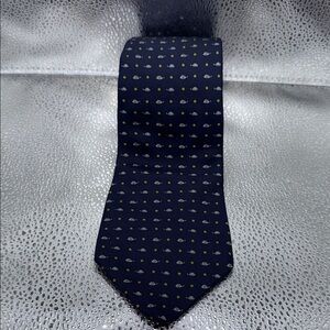 Salvatore Ferragamo Dark Blue Floral Snails Tie
